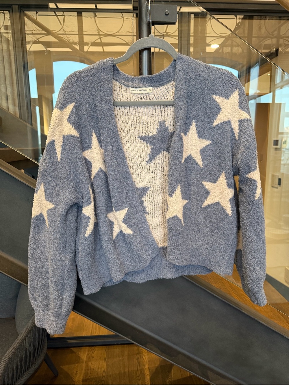 Soft Plush Blue Star Cardigan